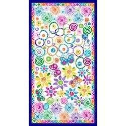 White - 24in Floral & Butterfly Panel